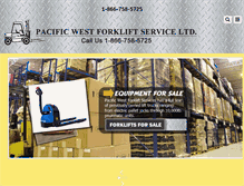 Tablet Screenshot of pacificwestforklift.com